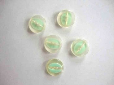Kunststof knoop half om half doorschijnend Mint 18mm. 455-S5