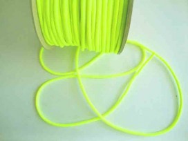 Fluor geel koord elastiek van ca 3 mm. doorsnee