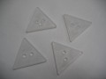 Plastic driehoek Roosknoop wit/transparant 30mm