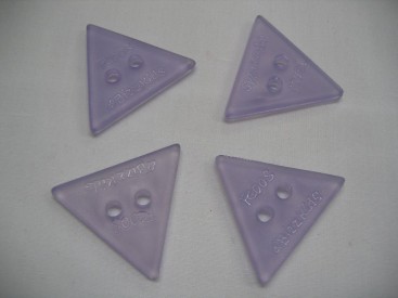 Plastic driehoek Roosknoop Lila/transparant 30mm