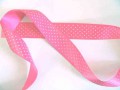 Satijnband Roze met stipjes 25mm
