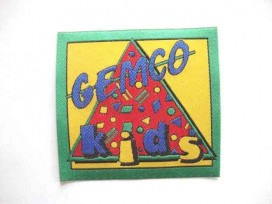 Original Gemco. Een opnaaibare applicatie van 9.5 x 9 cm.