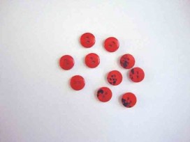 Kunststof mini knoop 2-zijdig Rood 10mm. 804-S9