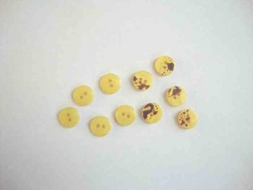 Kunststof mini knoop 2-zijdig Geel 10mm. 810-S9
