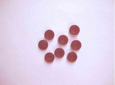 Kunststof knoop mat met cirkel Donkerrood 12mm. 483-S15