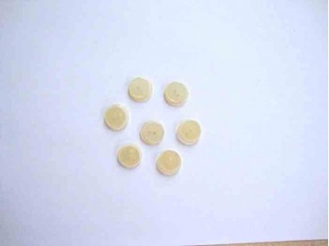 Kunststof knoop dubbel Creme 12.5mm. 601-S16