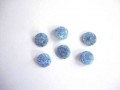Kunststof knoop in 2 maten Glad blauw gemeleerd op steeltje 18 mm. kk2m-1018