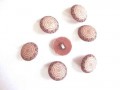 Kunststof knopen in 2 maten Bruin met cirkels op steeltje 22 mm. kk2m-1025