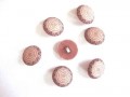 Kunststof knopen in 2 maten Bruin met cirkels op steeltje 22 mm. kk2m-1025