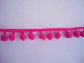 Bolletjesband pompom  Fluor Pink