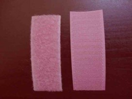 Oudroze opnaaibaar klitteband 3cm. breed