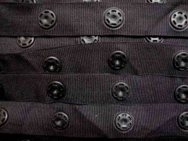 Drukkersband Zwart  25mm breed
