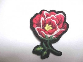 Rozen applicatie Kleine Roos Rood met blad/steel