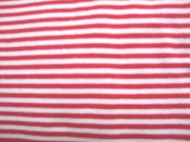 Boordstof streepjes Smal Rood/wit 985