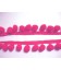Helderrood pom pom sierband, oekotex. De bolletjes hebben een doorsnee van 10 mm.