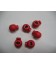Rode kleine bolle koordstopper. 18x15 mm. 