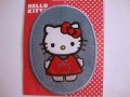 Hello Kitty Ovaal Jeans Rood appel jurkje en strik