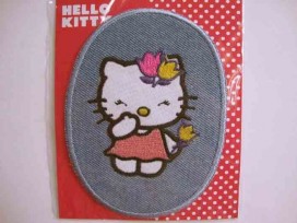 Hello Kitty Ovaal Jeans Staand met roze jurk