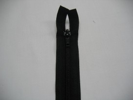 Zwarte deelbare rits fijn, 35 cm. lang 