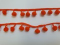 Bolletjesband pompom mini Oranje