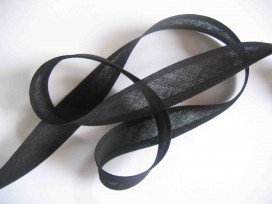 Zwart katoen biaisband van 2 cm. breed. 