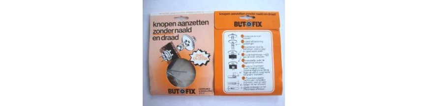 Butofix. Knopen aanzetten zonder naald en draad