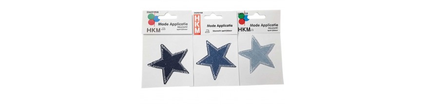 Jeans ster applicaties en Glitter ster applicaties