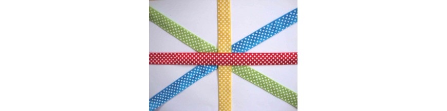 Elastisch vouwtres biaisband met stip