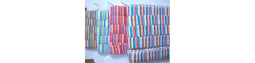 Elastisch vouwtres biaisband met streepjes