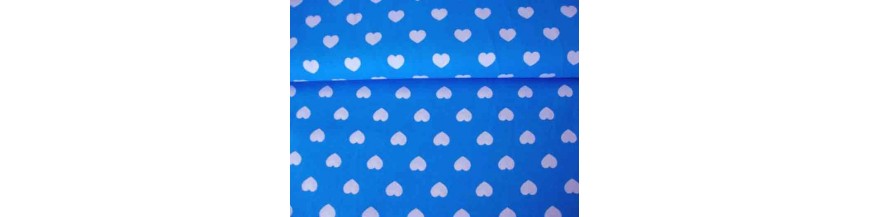 BB ruit Aqua stip ster en hart combi stoffen
